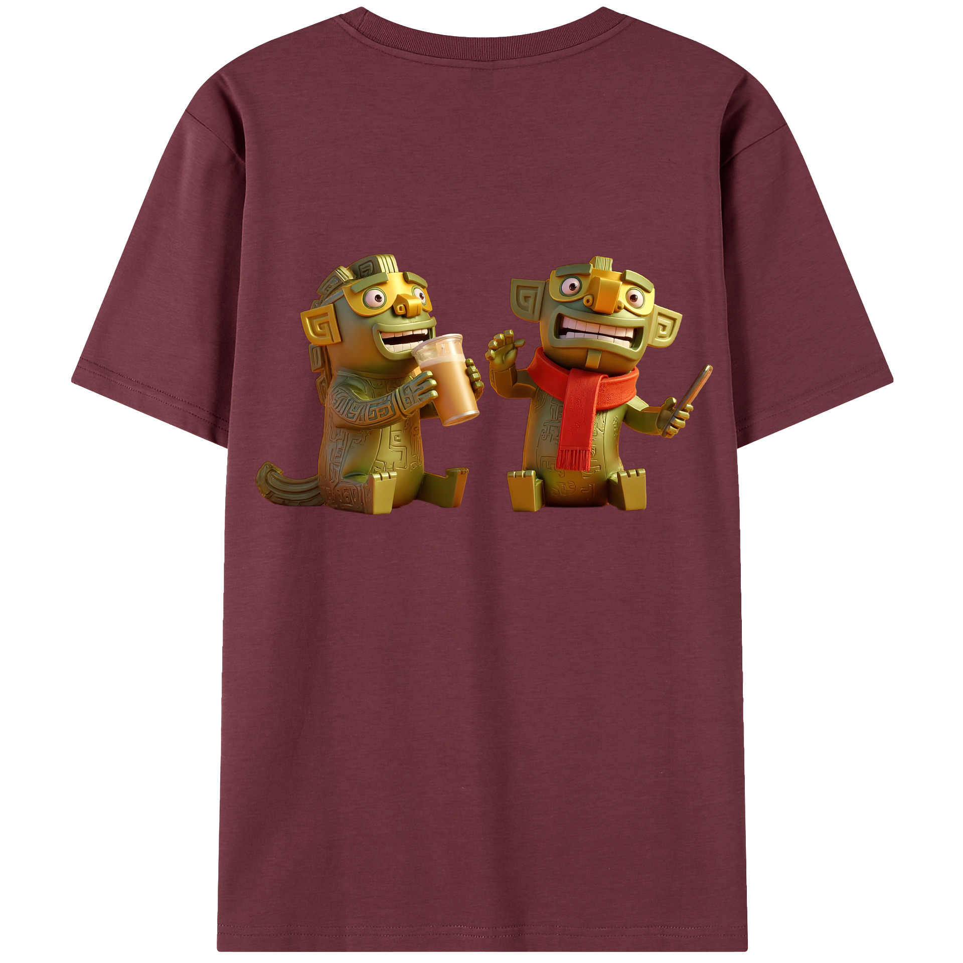 （画像用） Ne Zha 2 ナタ 魔童の大暴れ 綿100％半袖Tシャツ（背面プリント）
